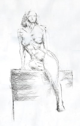 Reclining Nude, charcoal on paper 1999