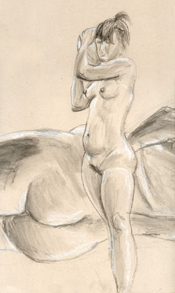 Standing Nude, chalk and pencil on paper 1999