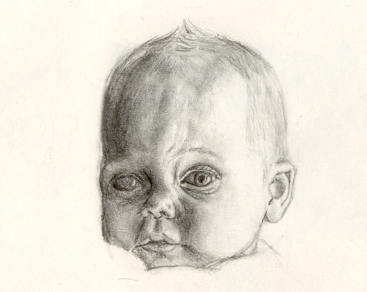 Baby, pencil drawing 1998