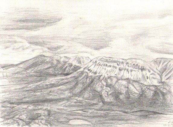 The Winter Hills, pencil drawing 1998
