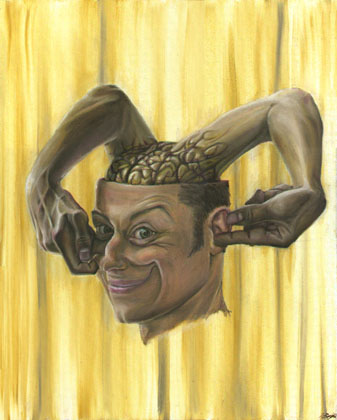 Self Portrait With Brain Exposed,oil in canvass 1999