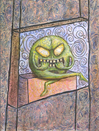 Waiting, oil on board (2004)